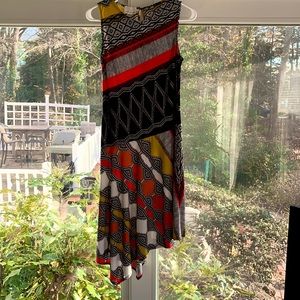 Donna Morgan tribal asymmetrical hem tank dress